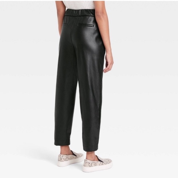 A New Day High-Rise Faux Leather Tapered Ankle Pull-On Pants - Black - Picture 2 of 9
